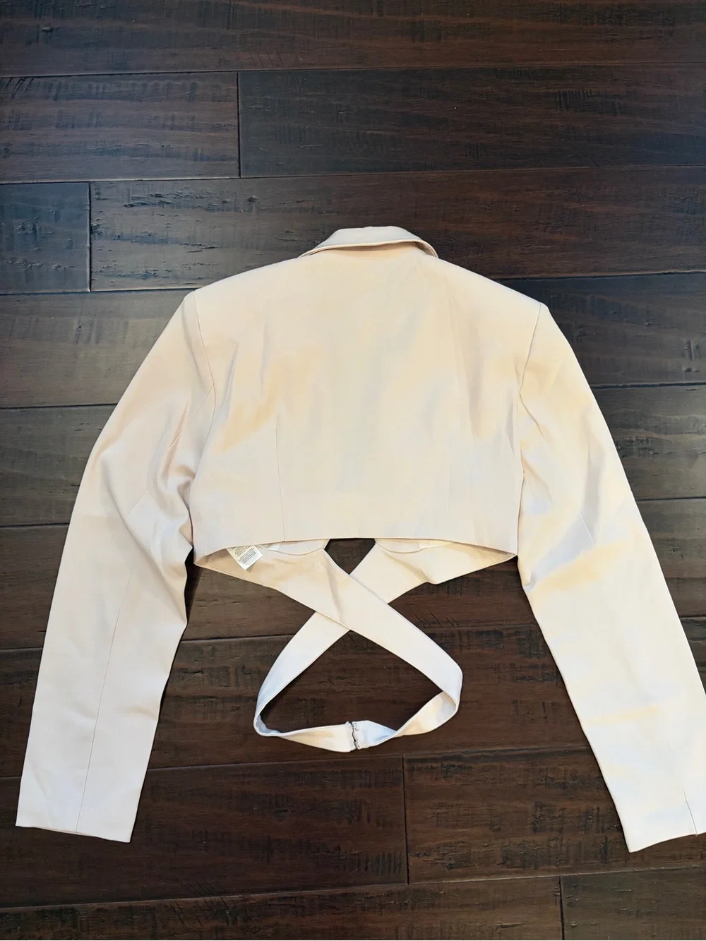 NWT Pretty little Thing Ruched Bust Cropped Blazer in Stone wrap waist sexy - Picture 5 of 10